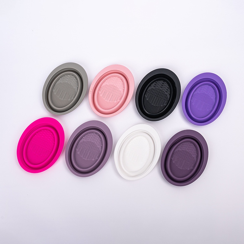 Silicone Cleaning Pad for Makeup Tools Multifunctional Makeup Brush Cleaner Foldable Cleaning Mat Face Mask Bowl for Home Use