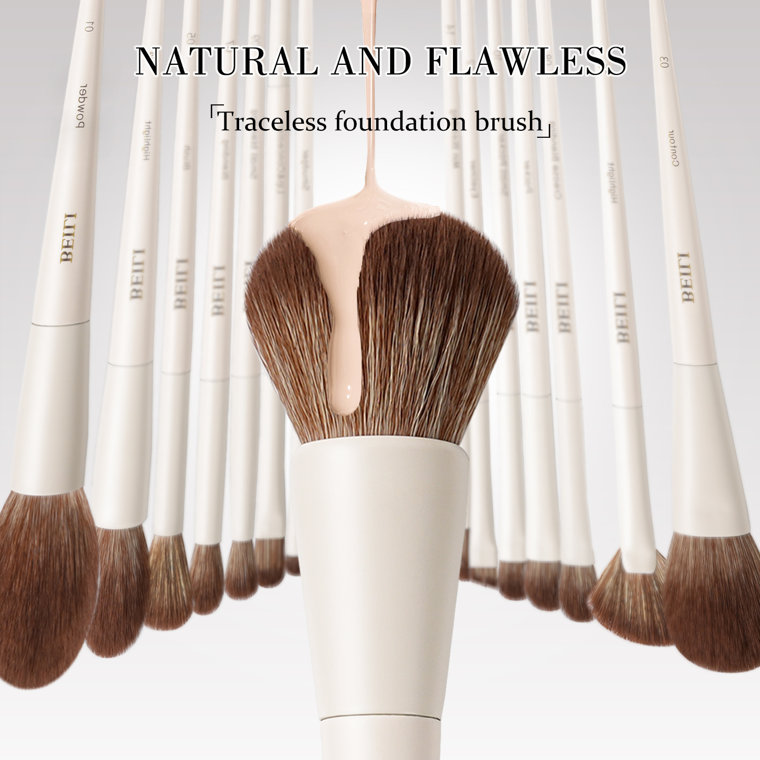 Wholesale Luxury Vegan Makeup Brush Set Synthetic Eye Face Cosmetic Brushes For Foundation With Custom Packaging Private Label
