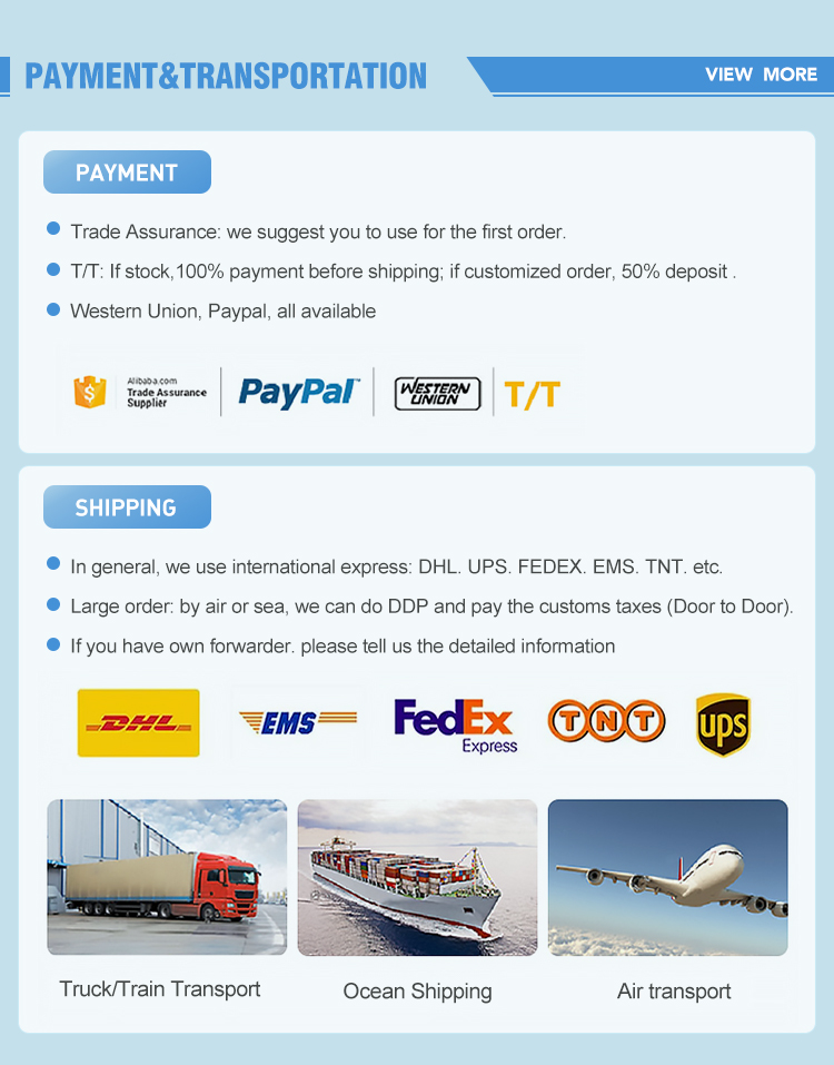 Payment Methods and Shipping Options