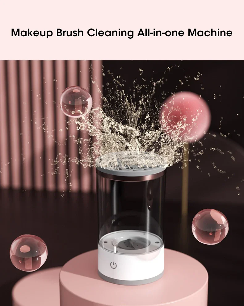 Electric Makeup Brush Cleaner Rechargeable Makeup Brushes Cleaning Tool Automatic Makeup Brush Cleaning Stand Device