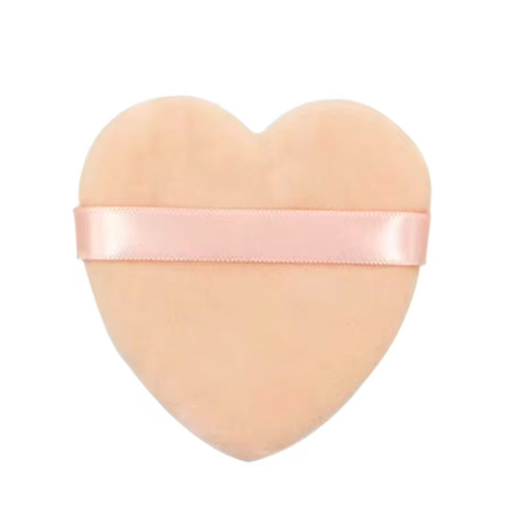 Fluffy Velour Cotton Loose Powder Puff Set Heart Shape Velvet Face Body Makeup Puff Flocking Puff