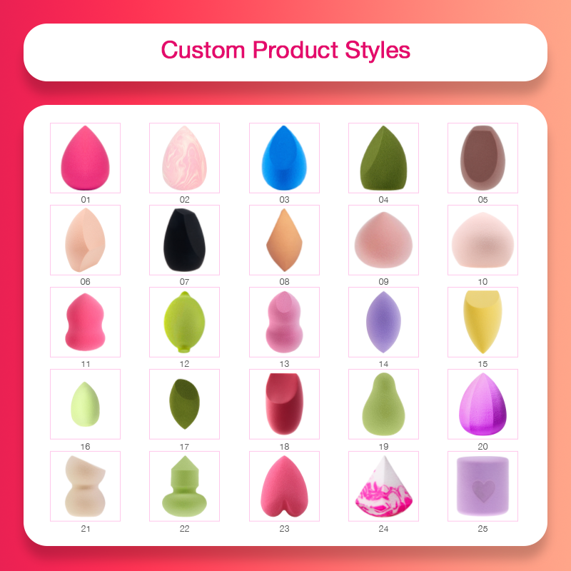 Private Label Cosmetics Makeup Sponge Blender Beauty Blending Sponge Customized Latex Free Best Foundation Sponge