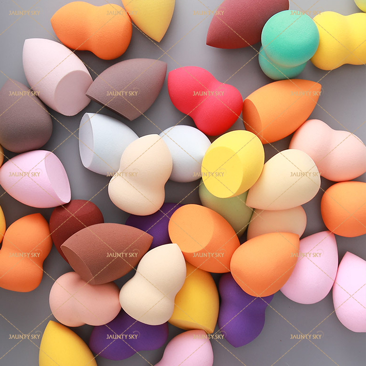Jaunty Sky High Quality Beauty Egg Puff Latex Customized Foundation Applicator Sponges Free Blender Bag Makeup Tool