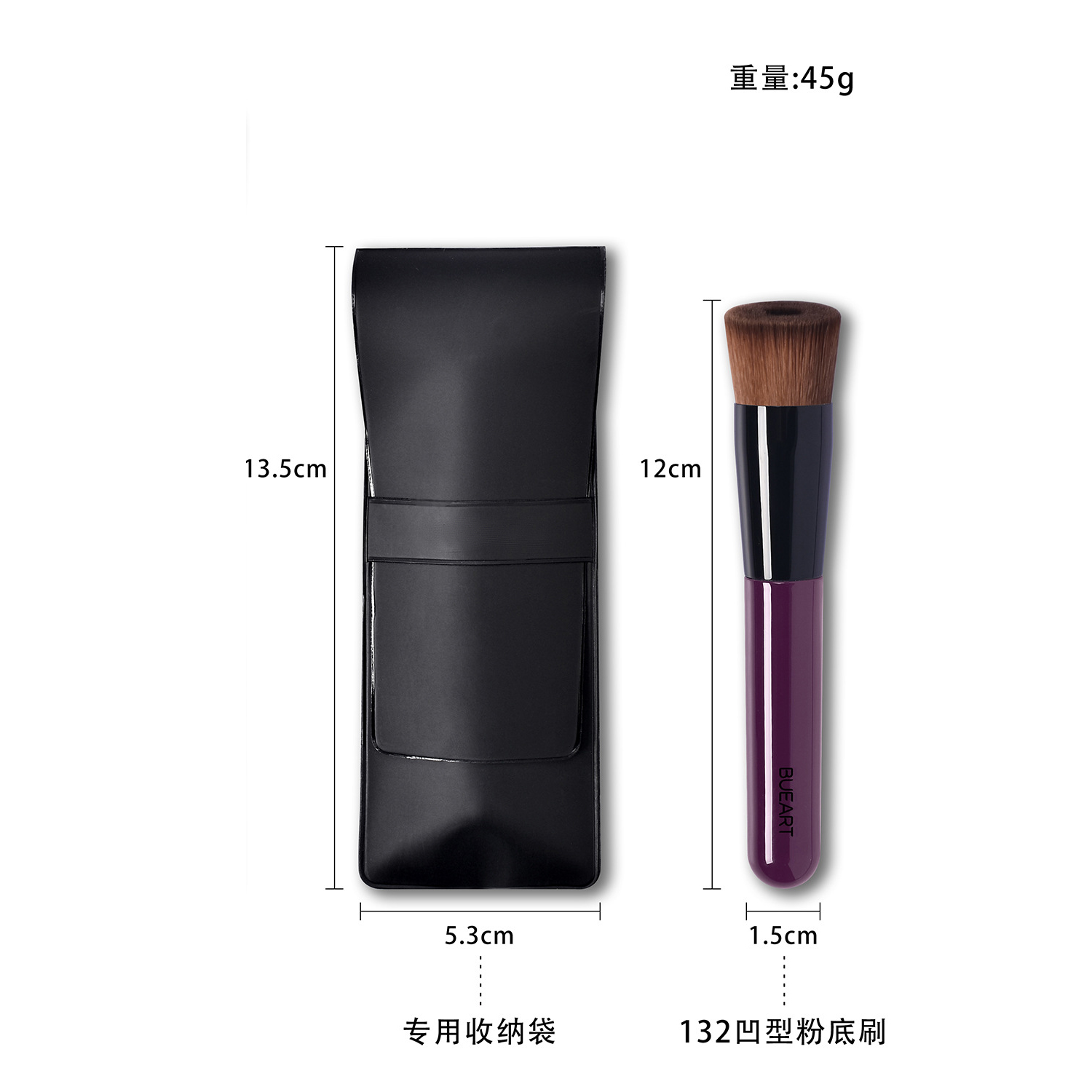 Hot Selling Professional Synthetic Travel Tool Single Angled Foundation Makeup Brush for Mineral Powder Makeup Tools