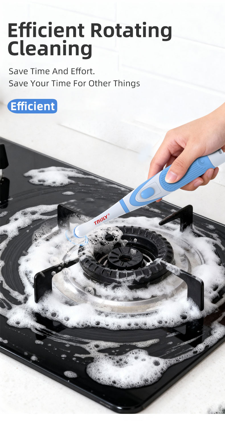 TRULY Electric Cleaning Brush Kitchen and Bathroom Multi Functional Cleaner Electric Shoe Cleaning Brush Handheld Cleaning Brush
