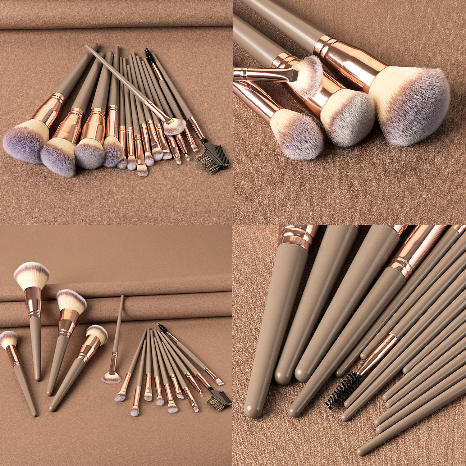 Portable Custom 15-Piece Vegan Makeup Brush Set With Bag Super Soft Bristles Low MOQ Orders For Face &amp; Eye Use