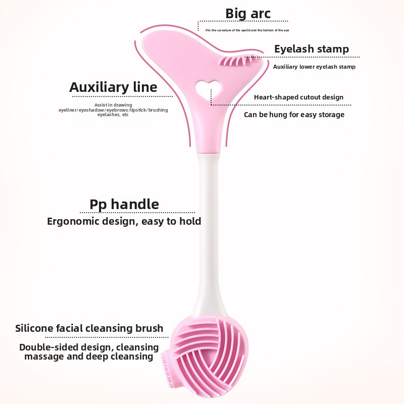 Silicone Face Wash &amp; Mud Mask Brush Dual-Head for Massage Facial Cleansing Lower Lash Makeup Application Eyeliner Use