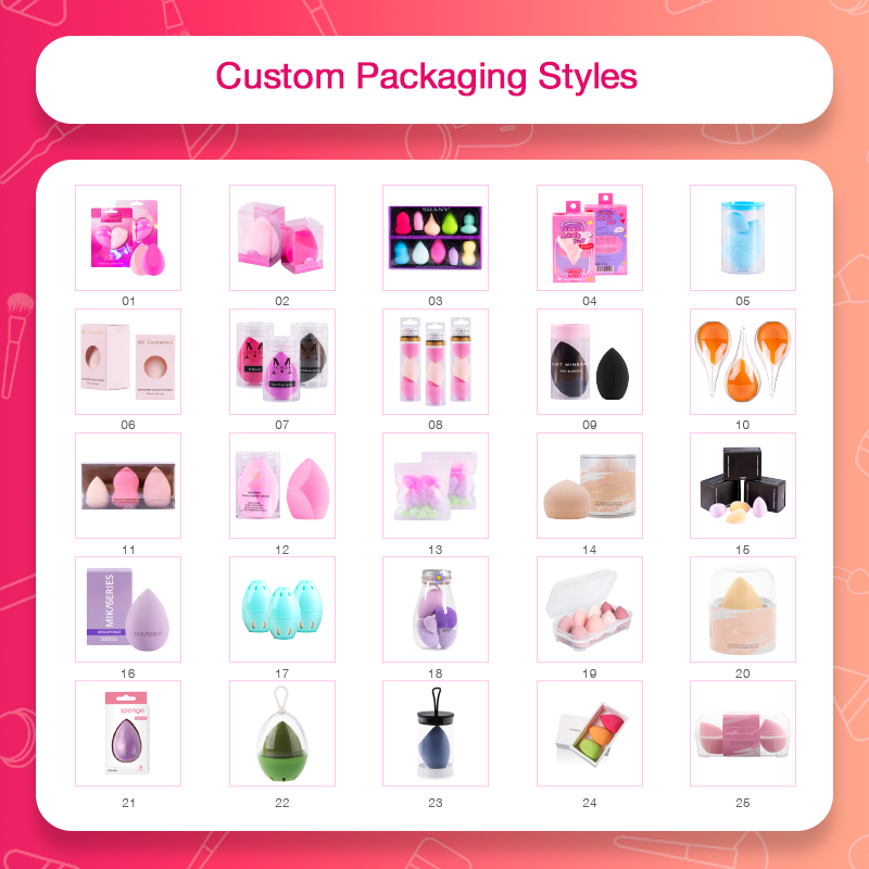 Private Label Cosmetics Makeup Sponge Blender Beauty Blending Sponge Customized Latex Free Best Foundation Sponge