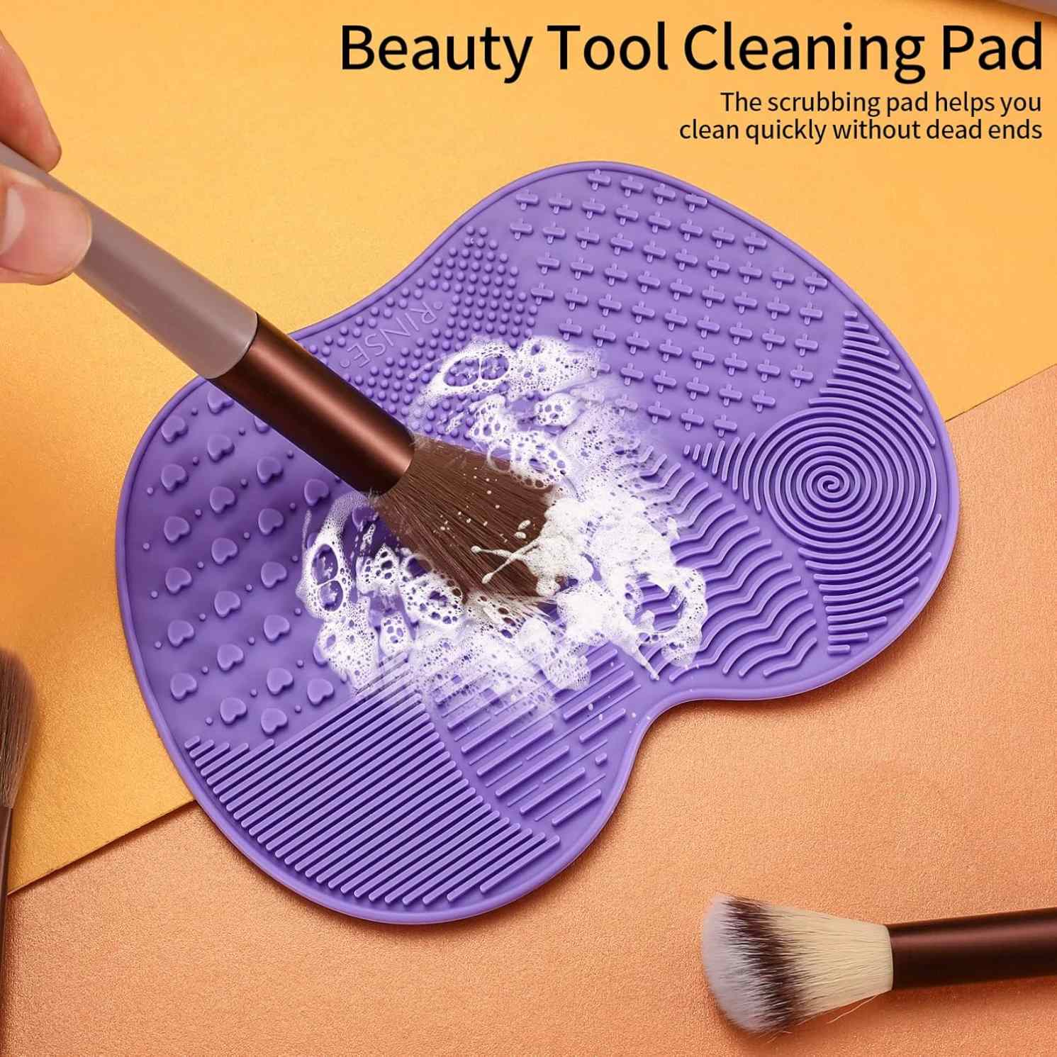 Reusable Silicone Makeup Brush Cleaning Pad Mat Deep Cleaning, Non-Slip, Fast Dry, Bristle Protection