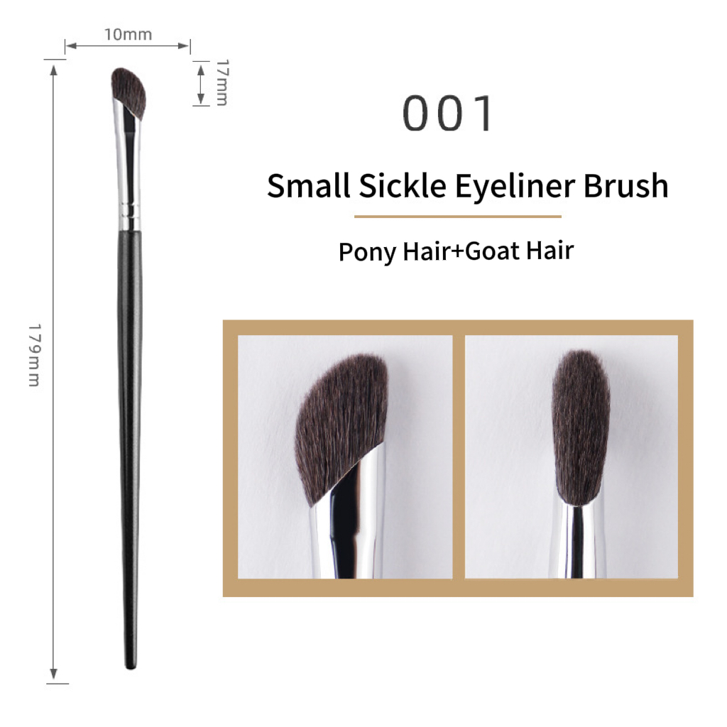 Natrual Hair Sickle Nose Shadow Brush Wool Slant Head Sickle Makeup Brush Animal Hair Eyeliner Brush