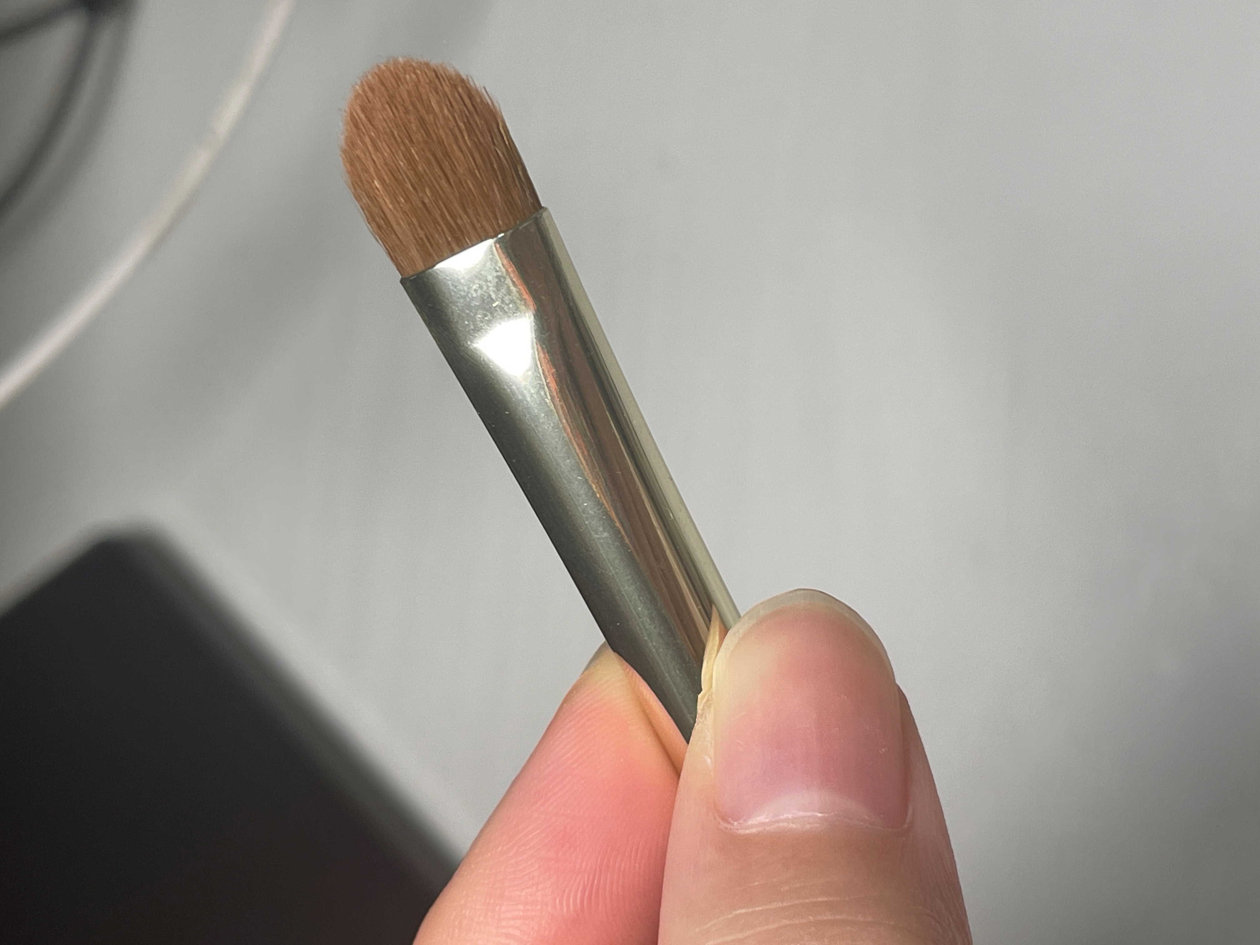 Custom 5-Piece Eye Shadow Makeup Brushes Kit with Wood Handle and Fan Brush by Fine Brown Synthetic Hair for Eyes Makeup