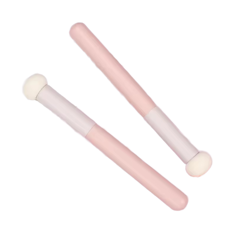 High Quality Women's Flat Brush Makeup Applicator with Wood Handle Silicone Eyeshadow and Foundation Sponge for Eye Makeup