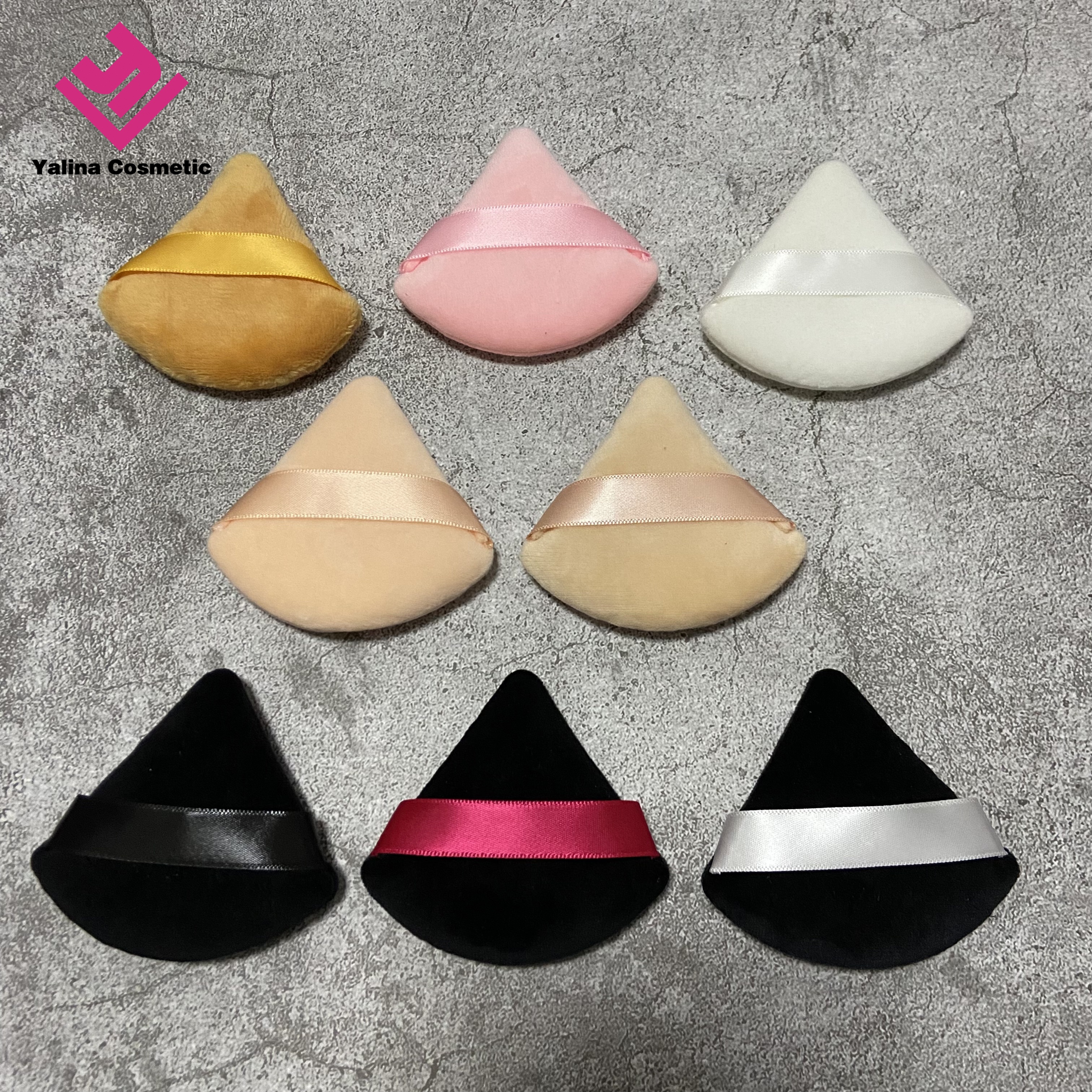 YALINA Colorful Makeup Tool Soft Pure Cotton Body Face Pink Black White Triangle Cosmetics Washable Powder Puff