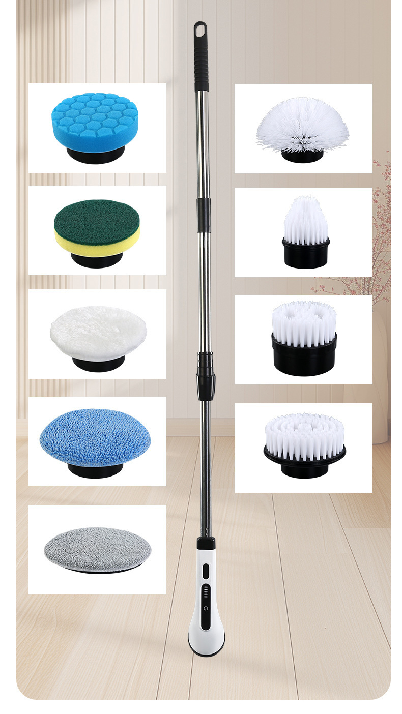 Electric Spin Scrubber Waterproof Bathroom 360 Cordless Cleaner Brush with Long Handle