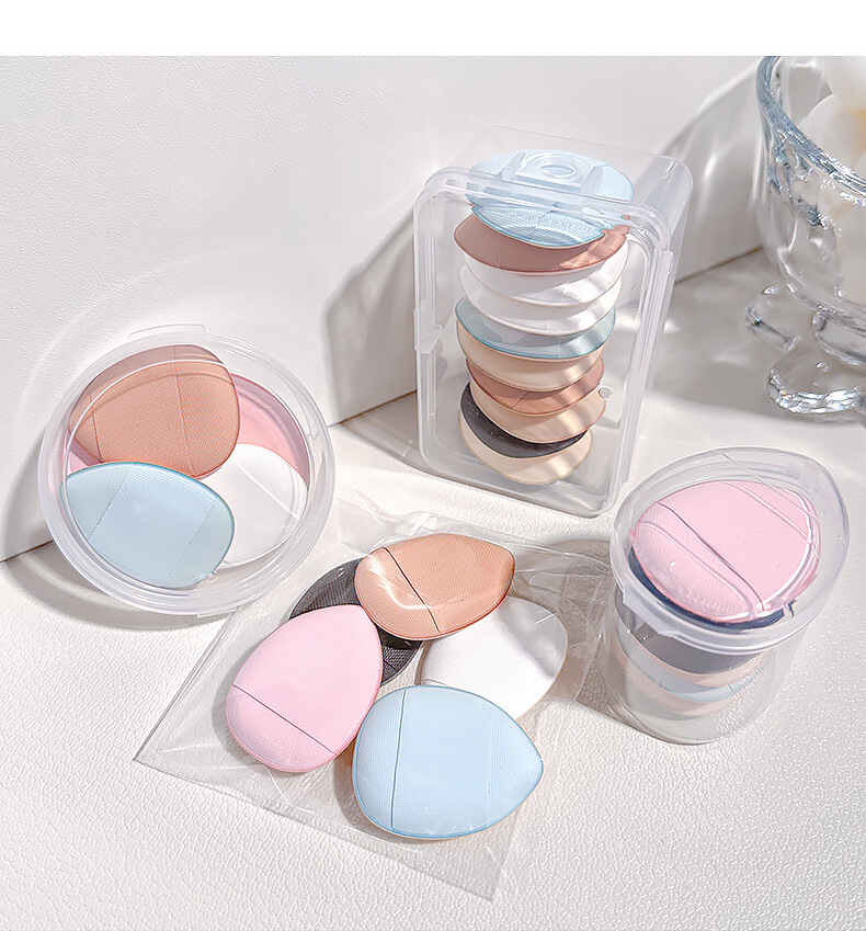 Wholesale Custom Portable Mini Finger Powder Puff Wet and Dry Soft Makeup Sponge Powder Puff