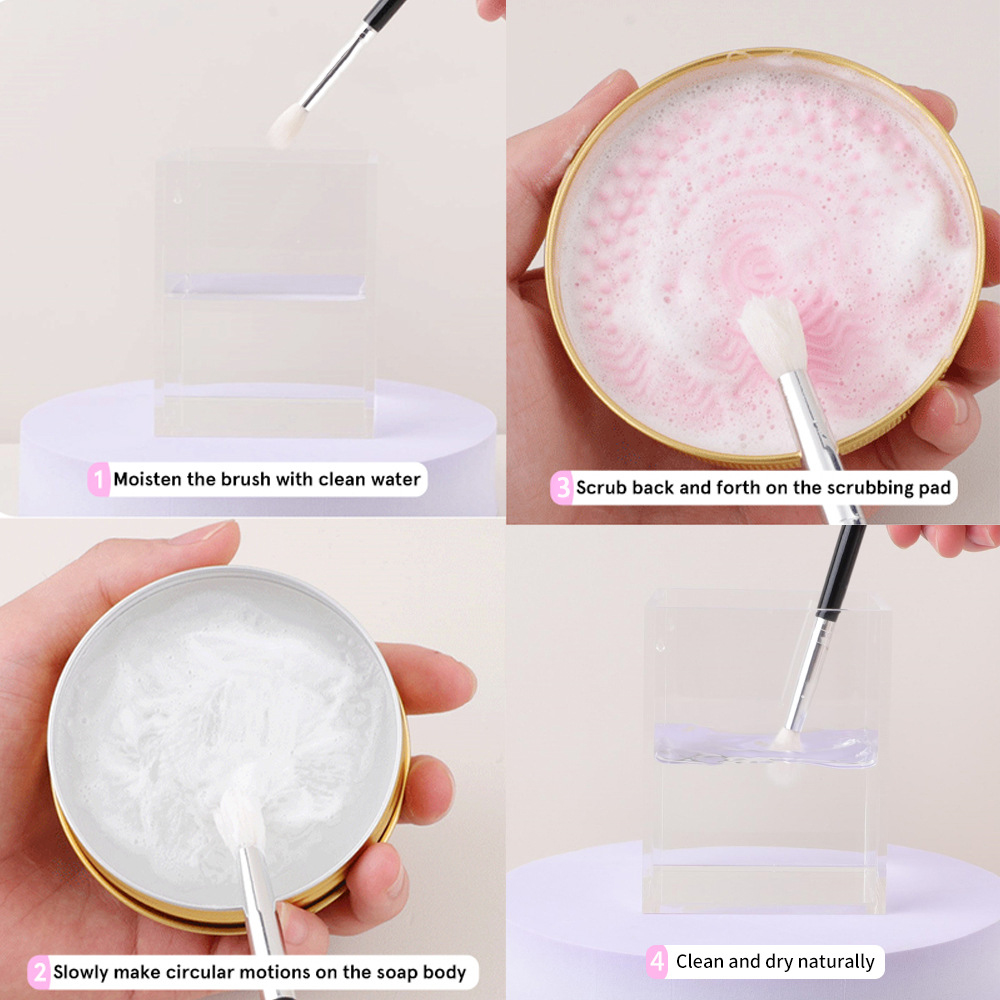 HMU Private Label Custom Vegan Wholesale Solid Makeup Brush Cleaner Cleaning Soap for Makeup Brushes