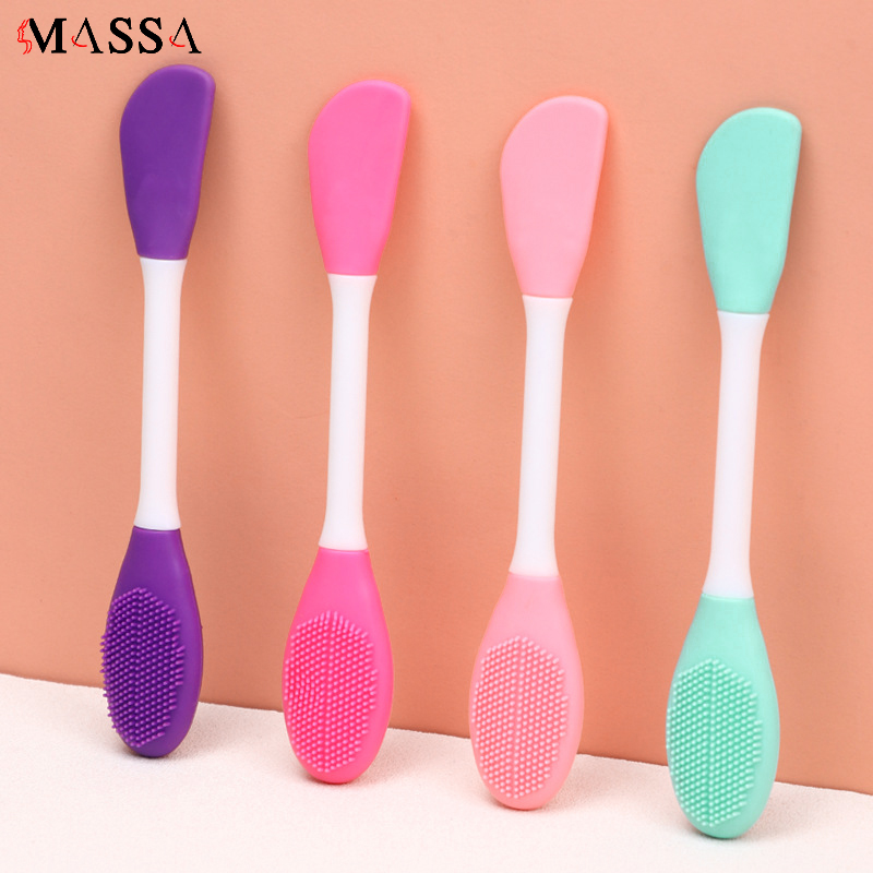 MASSA 2-in-1 Silicone Face Brush Double-Ended Facial Cleansing Mask Clay Brush Mask Applicator Makeup Tools Cleaner