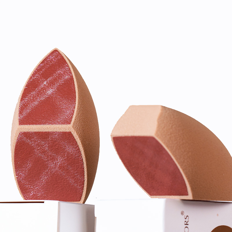 Cosmetic Sponge Egg Teardrop Blender Latex Free 3-in-1 Washable Facial Use Private Label Custom Logo 3 Cut Makeup Sponge
