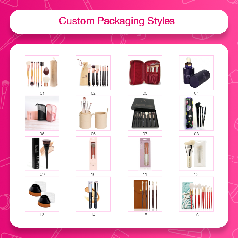 2 in 1 Vegan Dual Ended Makeup Brushes Set Custom Logo Contouring Blending Cosmetic Brushes Kit for Makeup