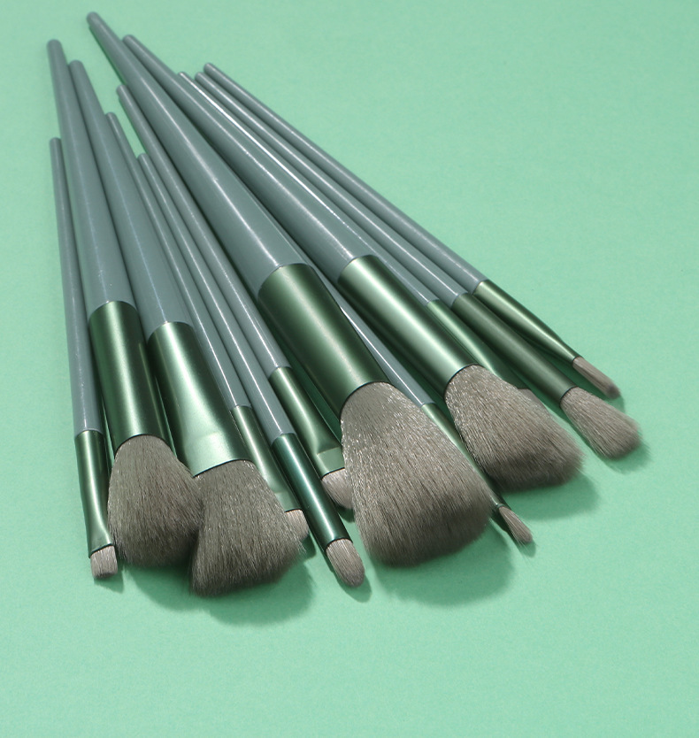 13pcs Super Soft Blush Eyeshadow Cosmetic Brush Foundation Women Flat Shape Soft Makeup Tools Bag Powder Eye Makeup Brushes Set