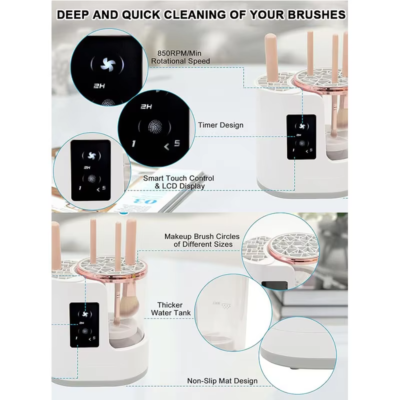 Makeup Brush Cosmetics Cleaner Machine Automatic 3 In 1 Electric Makeup Brush Cleaner And Dryer