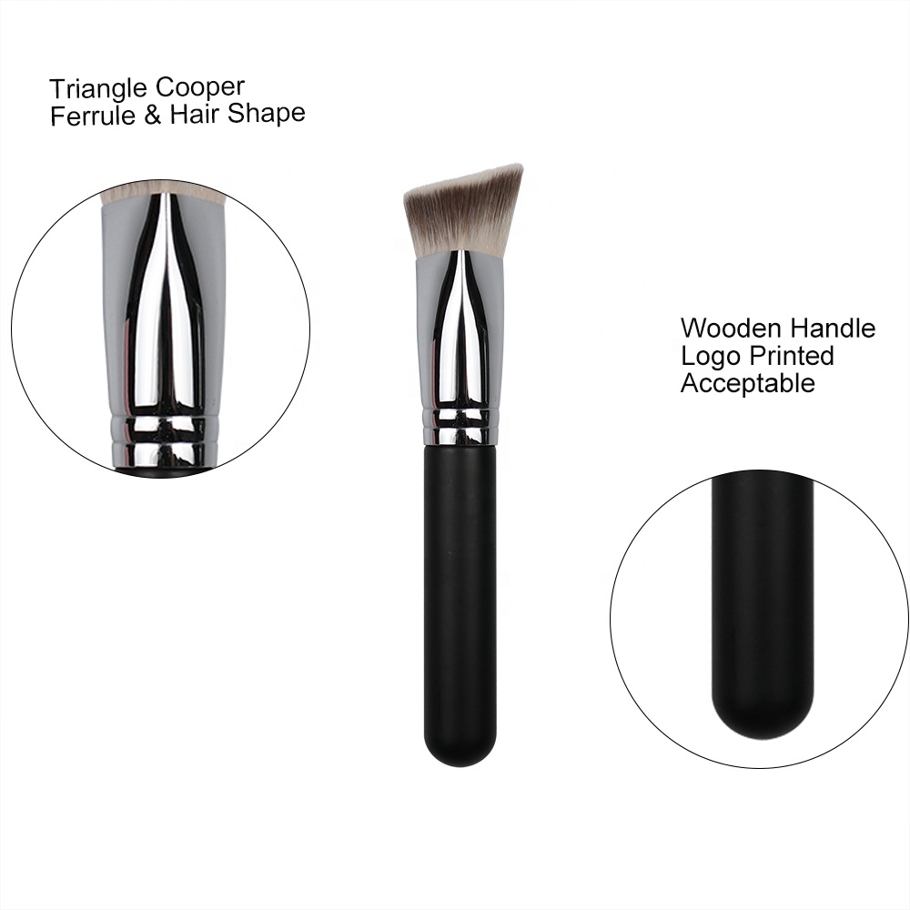Fast Shipping Triangle Foundation Brush High Quality Copper Ferrule Single Concealer Brush Bronzer Private Label Accept