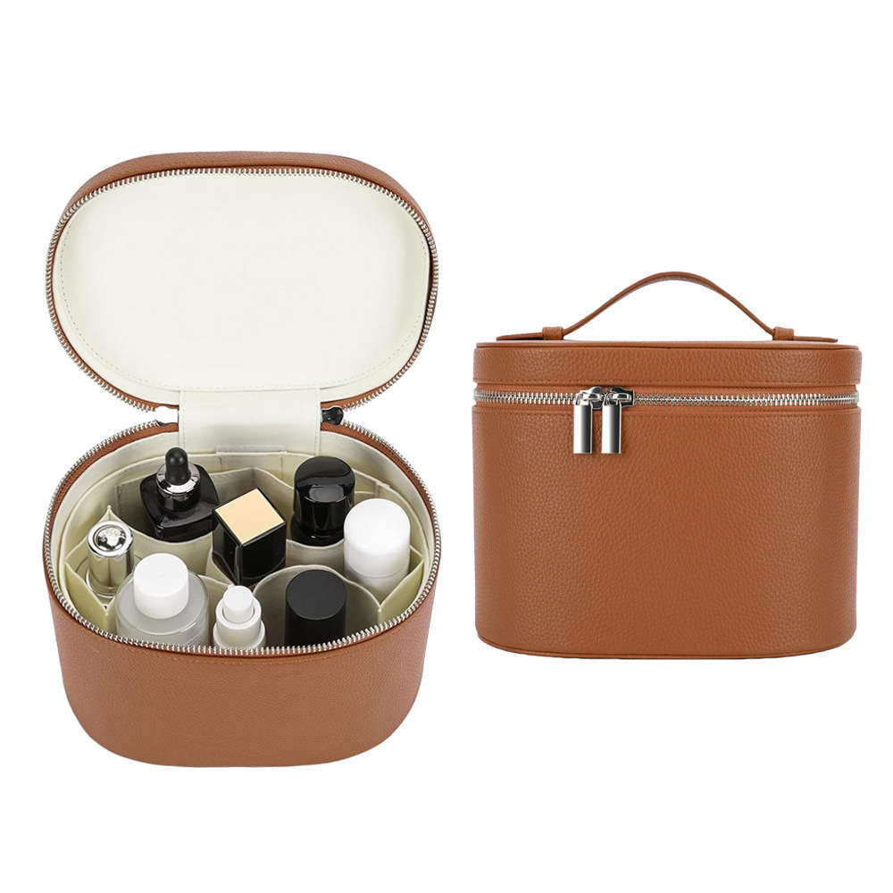 Factory PU Leather Cosmetic Pouch Large Capacity Custom logo Makeup Bag for Women Waterproof Travel Organizer OEM Supply