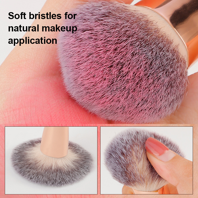 LOW MOQ Double-Sided Single Portable Vegan Kabuki Mineral Powder Brush Bb Cream Powder Foundation Blush Brush