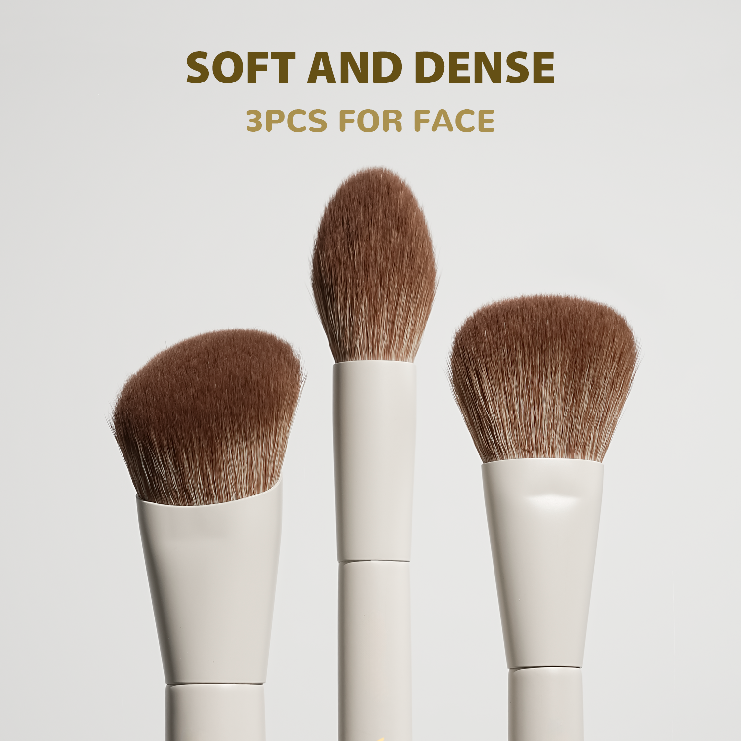Custom LOGO 6pcs Travel Size Private Label Portable Cosmetic Brushes Kit Powder Foundation Blending Matte Beige Makeup Brush Set