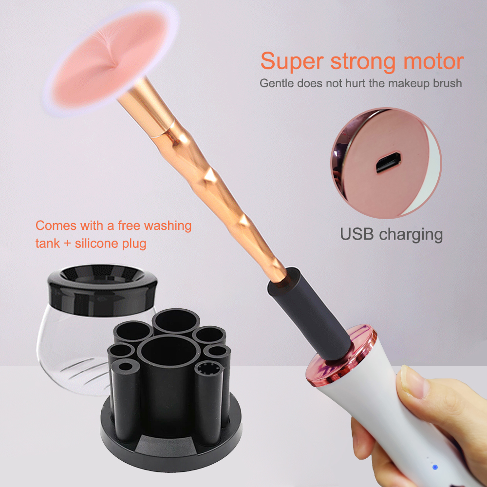 NEW DESIGN Electric Makeup Brush Cleaner Automatic Silicone Brush Cleaning Washing Portable Cosmetic Brush Cleaner Machine