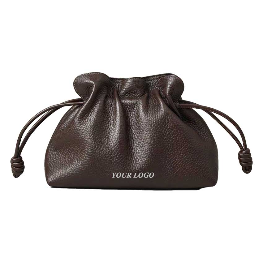 Fashion Designer Travel Toiletry Accessories Pouch Bag Leather Small Makeup Beauty Drawstring Pouch Custom Logo