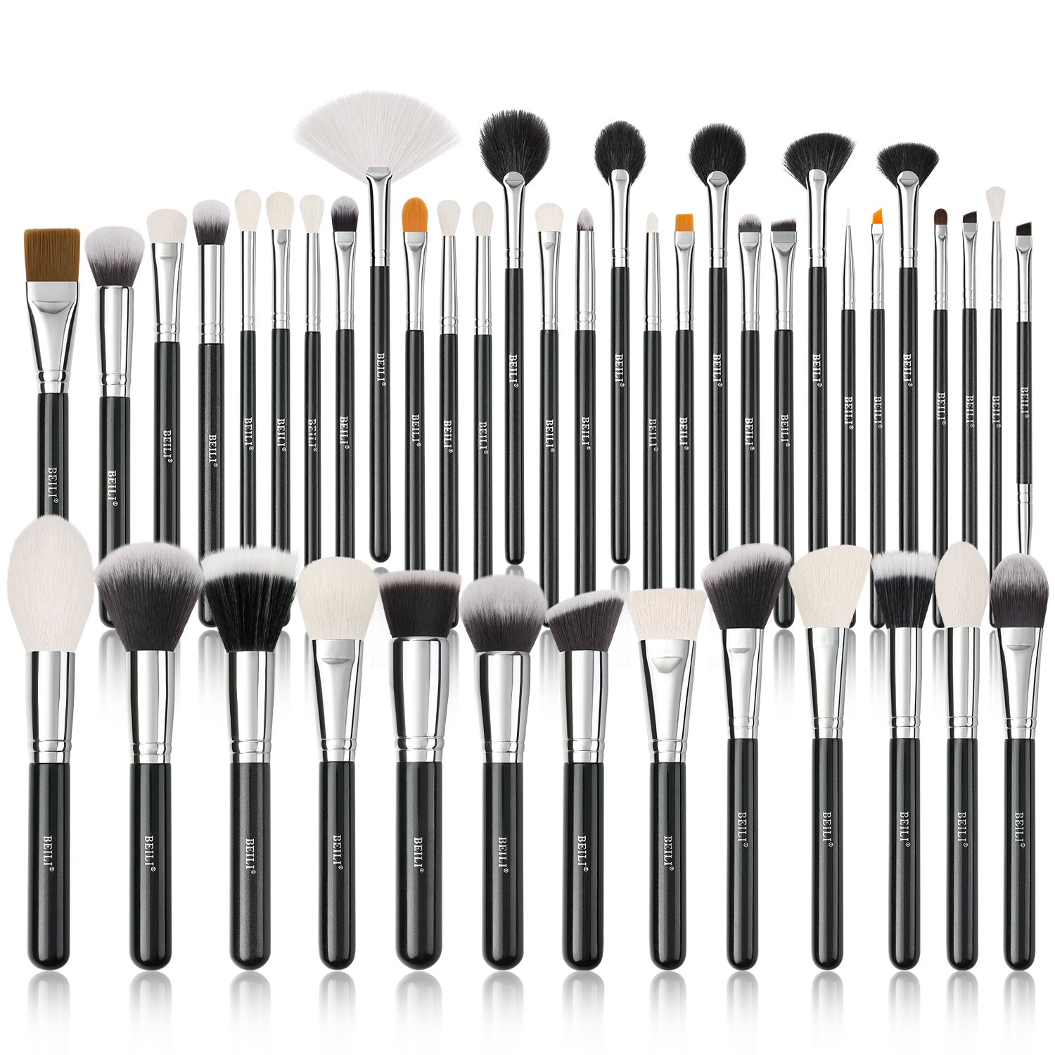 BEILI Custom Packaging Soft Makeup Brush Set 42pcs Powder Brush For Lip Custom Your Own Brand Brocha De Maquillaje Mascara Brush