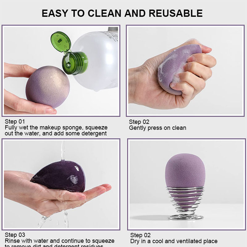 Custom Private Label Super Soft Makeup Sponge Portable Latex Free Beauty Egg Natural Foundation Loose Powder Blender Puff