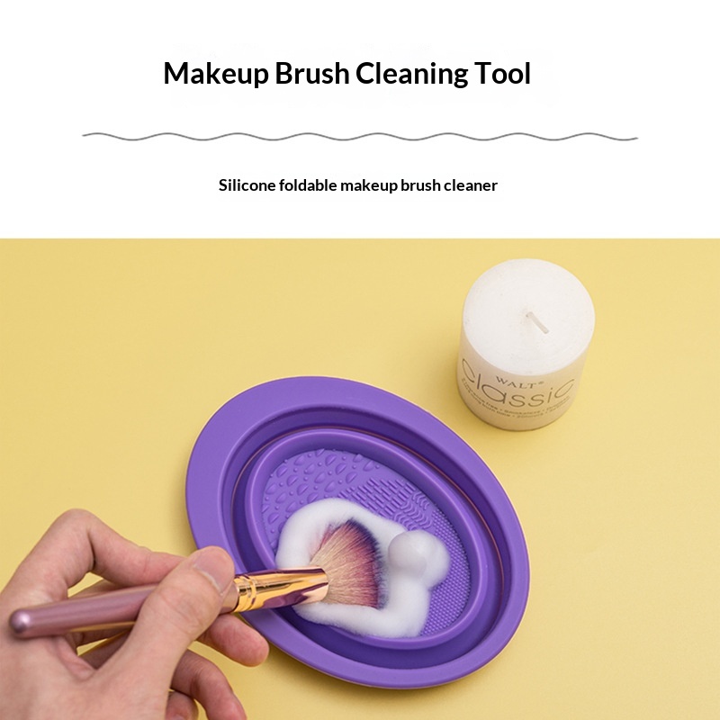 Silicone Cleaning Pad for Makeup Tools Multifunctional Makeup Brush Cleaner Foldable Cleaning Mat Face Mask Bowl for Home Use