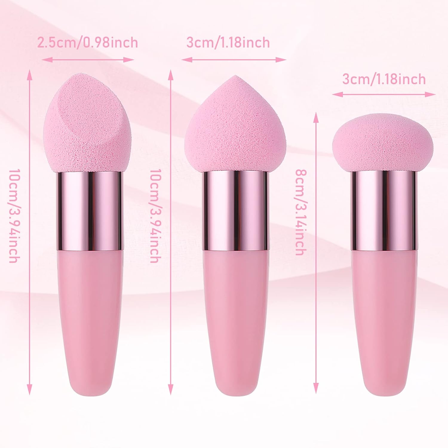 Makeup Sponges Foundation Beauty Blending Wet and Dry Cosmetic Concealer Face Brush Egg Sponge Powder Puff with Handle