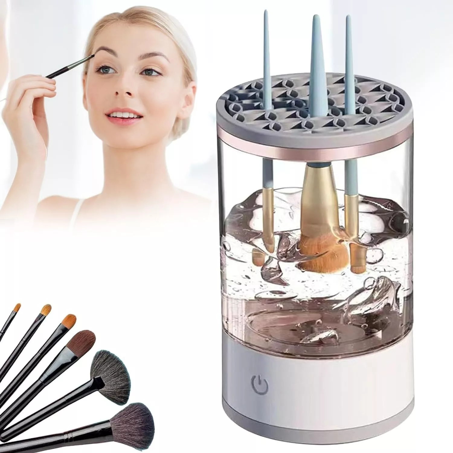 Electric Makeup Brush Cleaner Machine Portable Automatic USB Brush Cleaning Tool