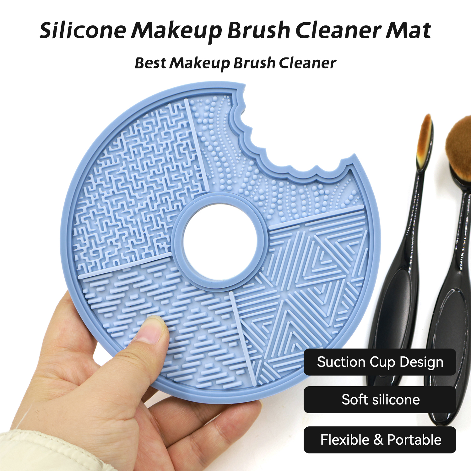 MD Silicone Makeup Brush Cleaning Mat with Suction Cup Donut Shape Cosmetic Brush Cleaner Pad Deep Cleaning Tool Wholesale
