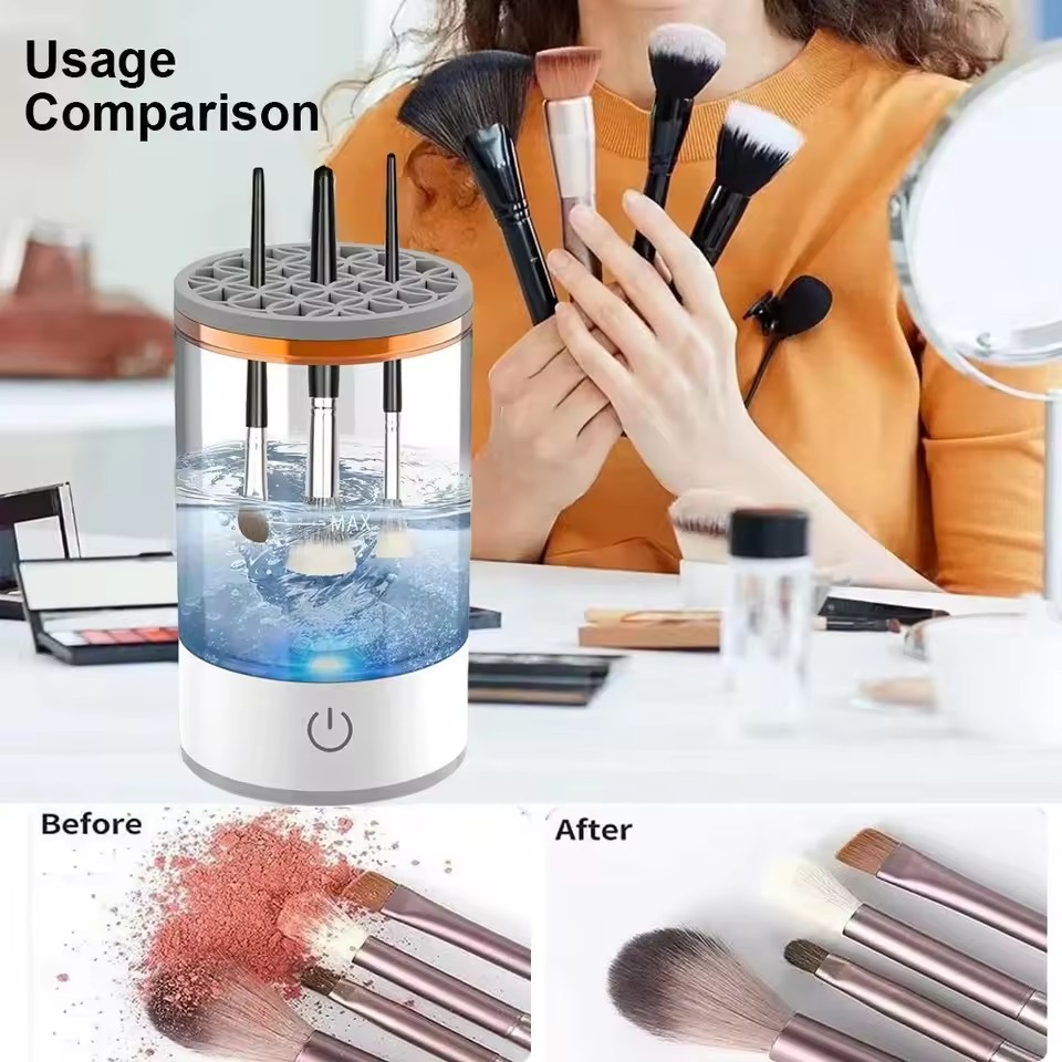 Rechargeable Portable Automatic Cosmetic Brushes Cleaner Spinner Washing Machine Dryer Electric Makeup Brush Cleaner Machine