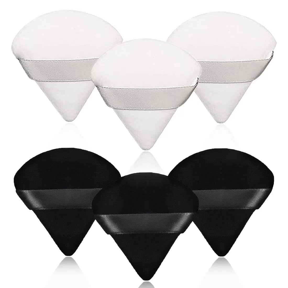 Portable Soft Cotton Triangle Powder Puff for Foundation Blush Eye Makeup Washable with Private Label