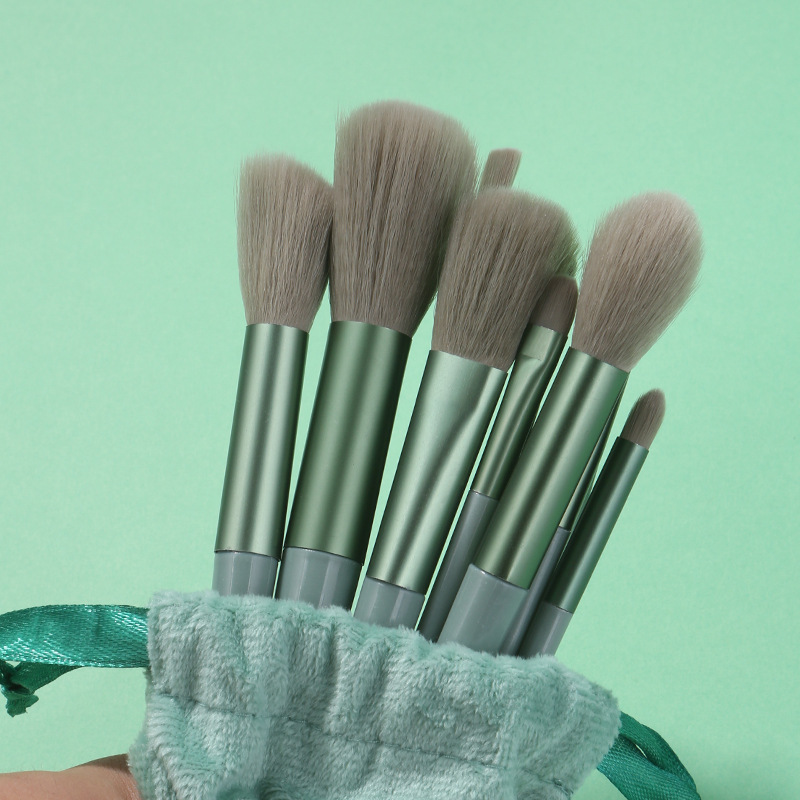 13pcs Super Soft Blush Eyeshadow Cosmetic Brush Foundation Women Flat Shape Soft Makeup Tools Bag Powder Eye Makeup Brushes Set