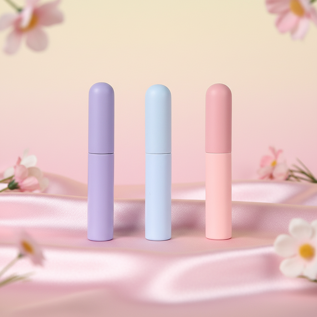 Hot Selling Portable Plastic Handle Silicone Lip Brush With Angular Blush Design For Lipstick Concealer