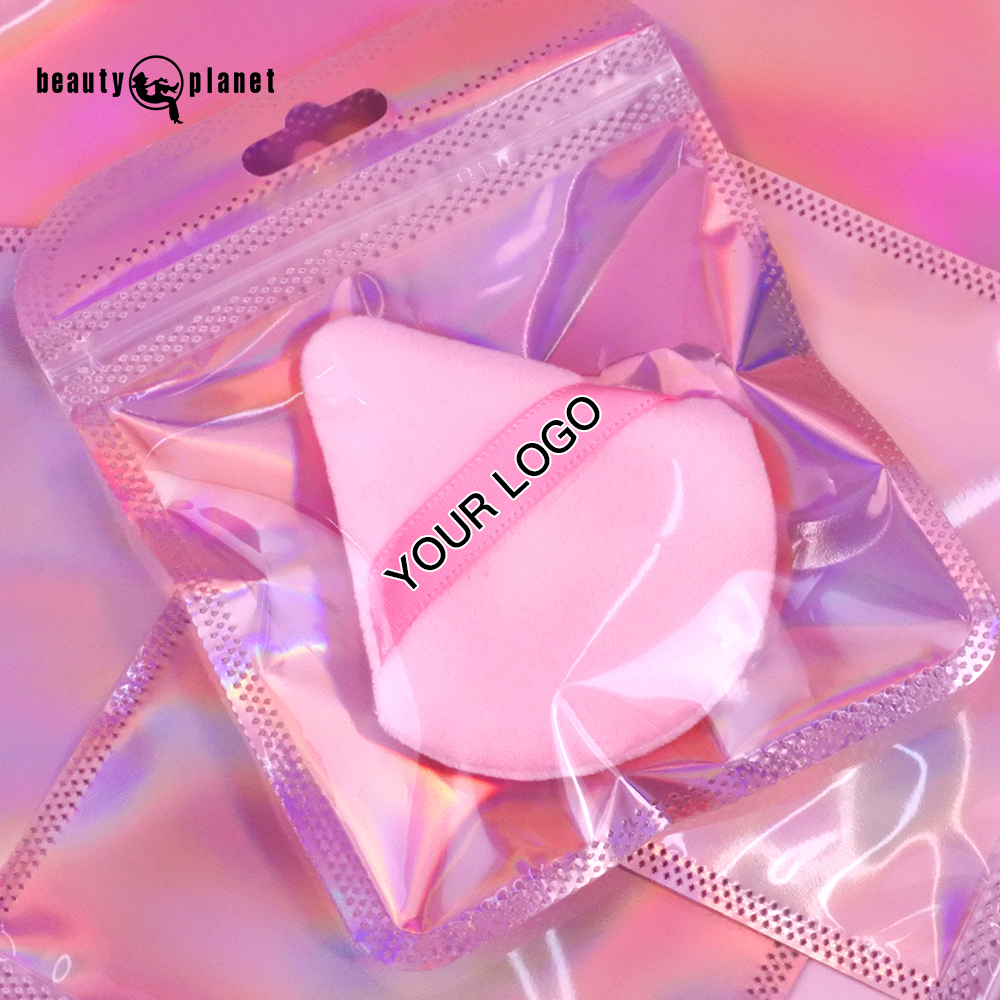 Beauty Planet Wholesale Makeup Sponge Powder Puffs Mini Beauty Powder Facial Triangle Pink Black Beauty Sponge Custom With Bag