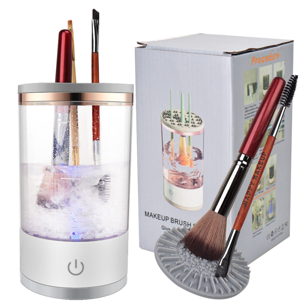 USB Plug ABS Electric Cosmetic Brush Cleaner with Automatic Spinning Fits All Sizes for Commercial &amp; Home Use