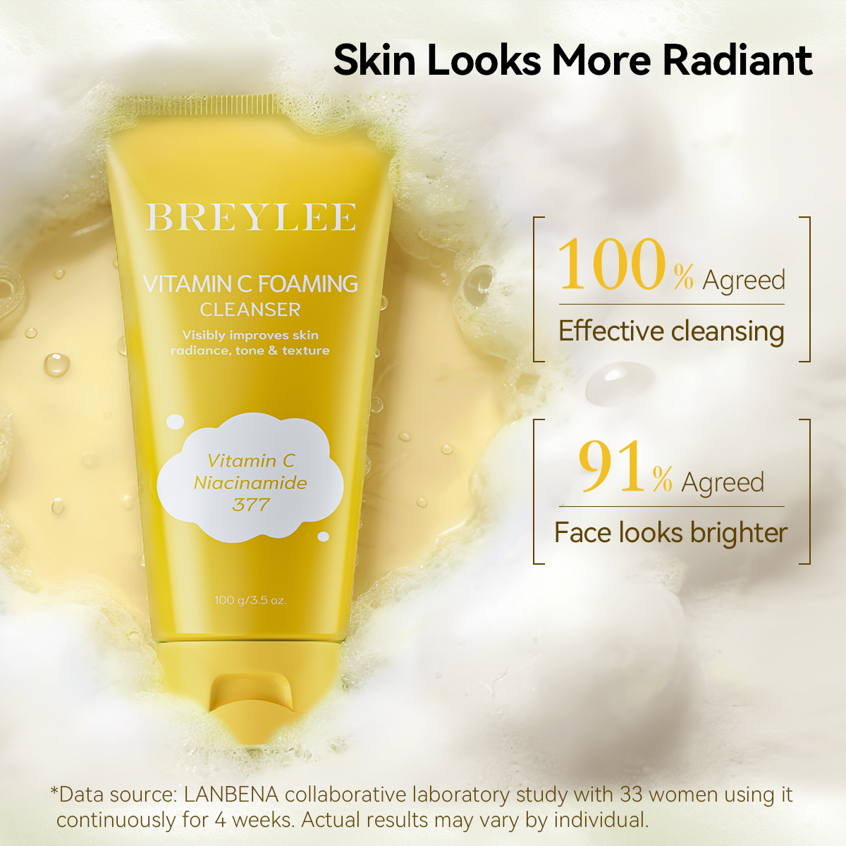 BREYLEE New Arrival Product VITAMIN C FOAMING CLEANSER Facial Face Moisturizer Wash Facial Cleanser