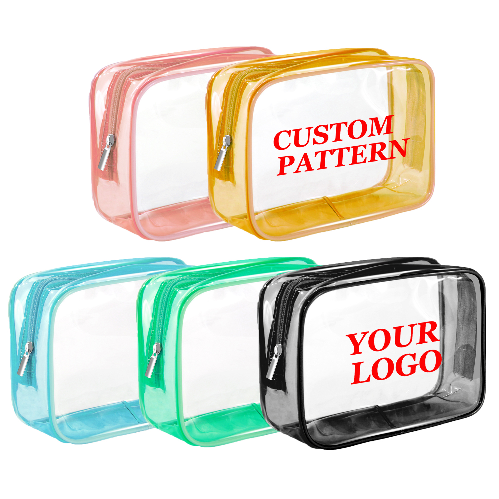 Waterproof Travel Organizer Bag Wholesale Price Pvc Zipper Toiletry Cosmetic Bag Custom Size logo clear Makeup Bag for Women