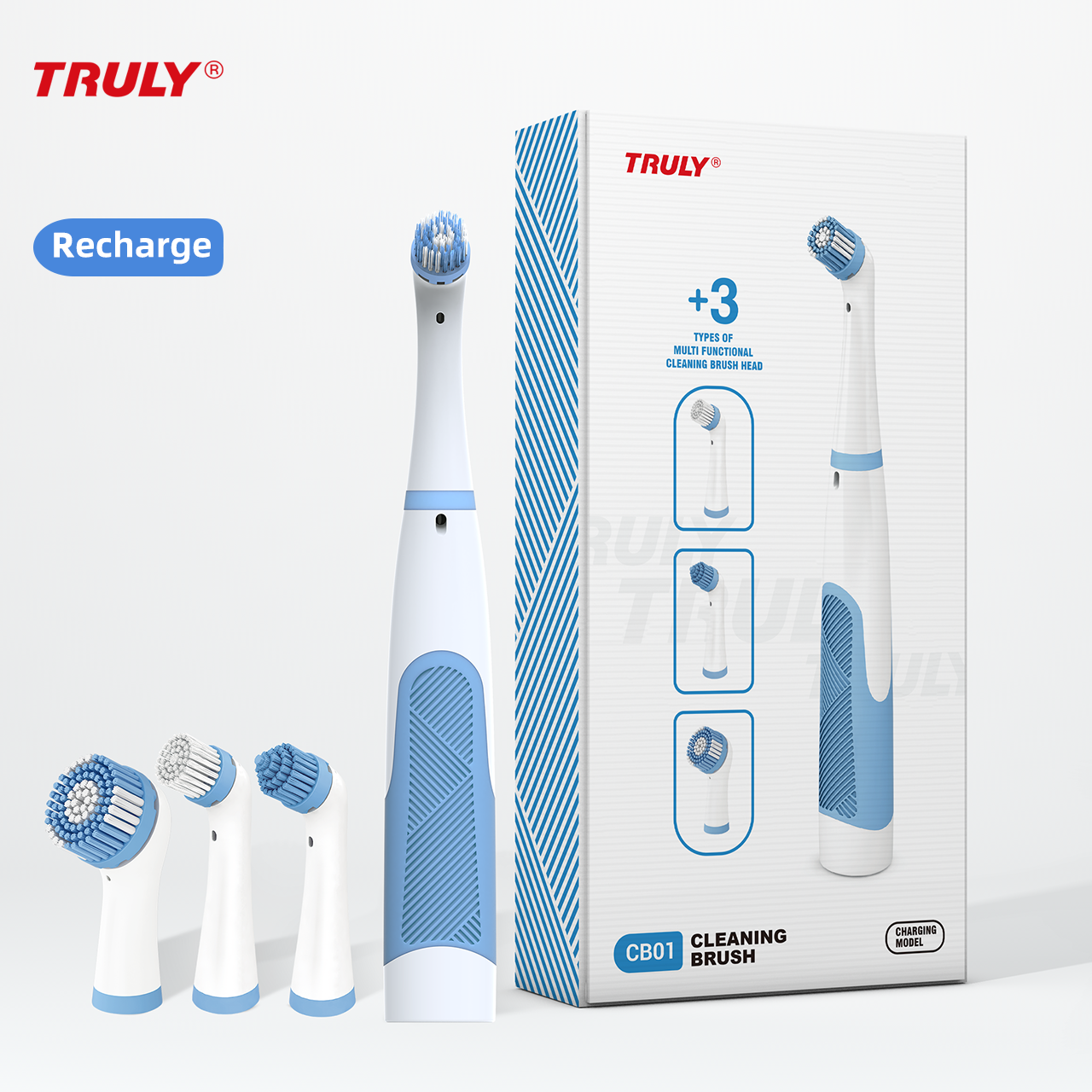 TRULY Electric Cleaning Brush Kitchen and Bathroom Multi Functional Cleaner Electric Shoe Cleaning Brush Handheld Cleaning Brush
