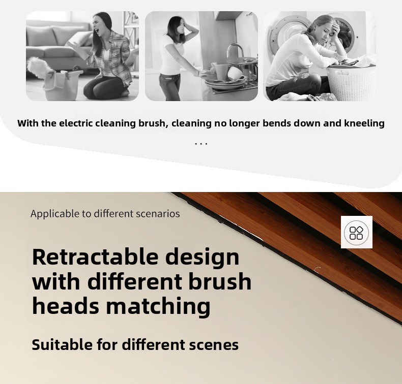 Electric Spin Scrubber Waterproof Bathroom 360 Cordless Cleaner Brush with Long Handle