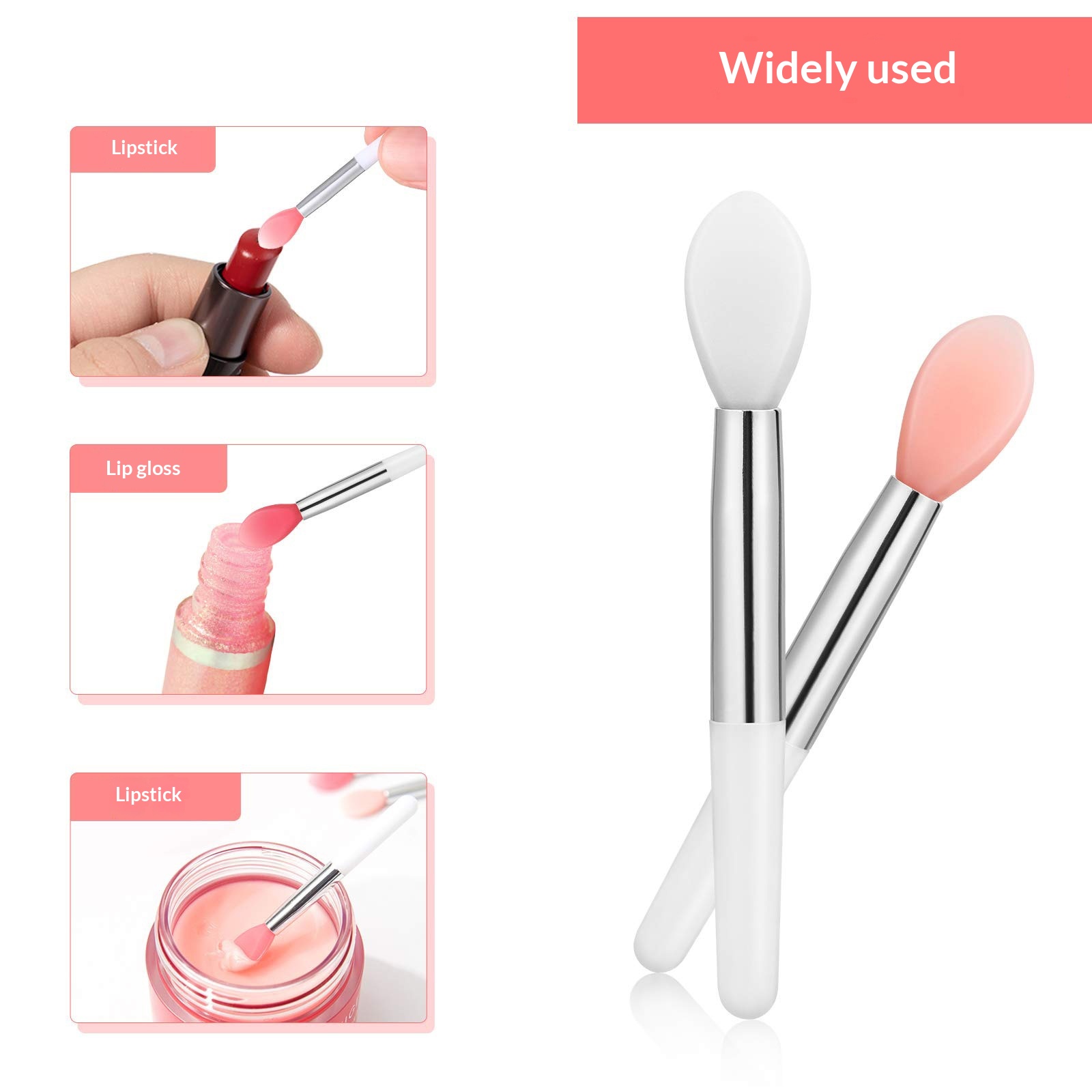 TikTok-style Silicone Lip Brush Plastic Handle Boxed Packaging Small Mini Portable Soft-tipped Lipstick 052030