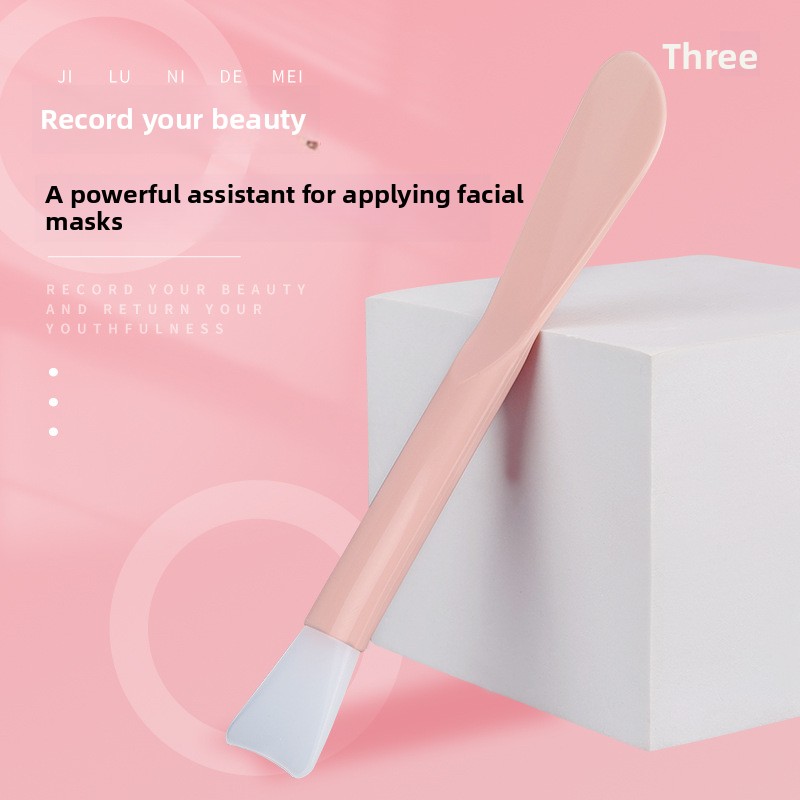 Professional Silicone Dual-Headed Flat Mask Mud Applicator Single Facial Makeup Brush Scraper with Integrated Handle Beauty Tool