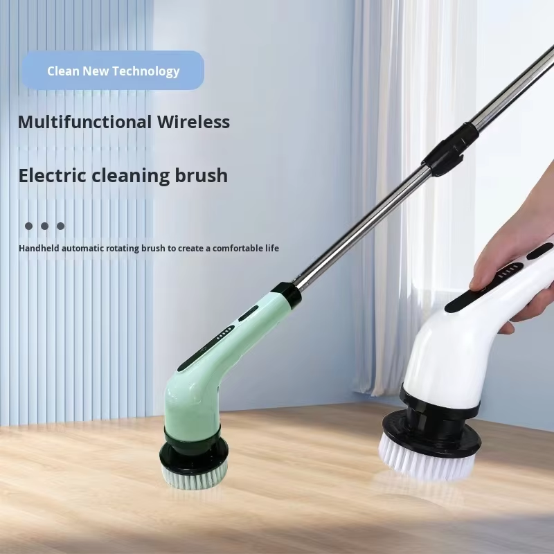 OEM/ODM Electric Spin Scrubber Waterproof Bathroom 360 Cordless Cleaner Brush With Long Handle Replacement Cleaning Brush Tool